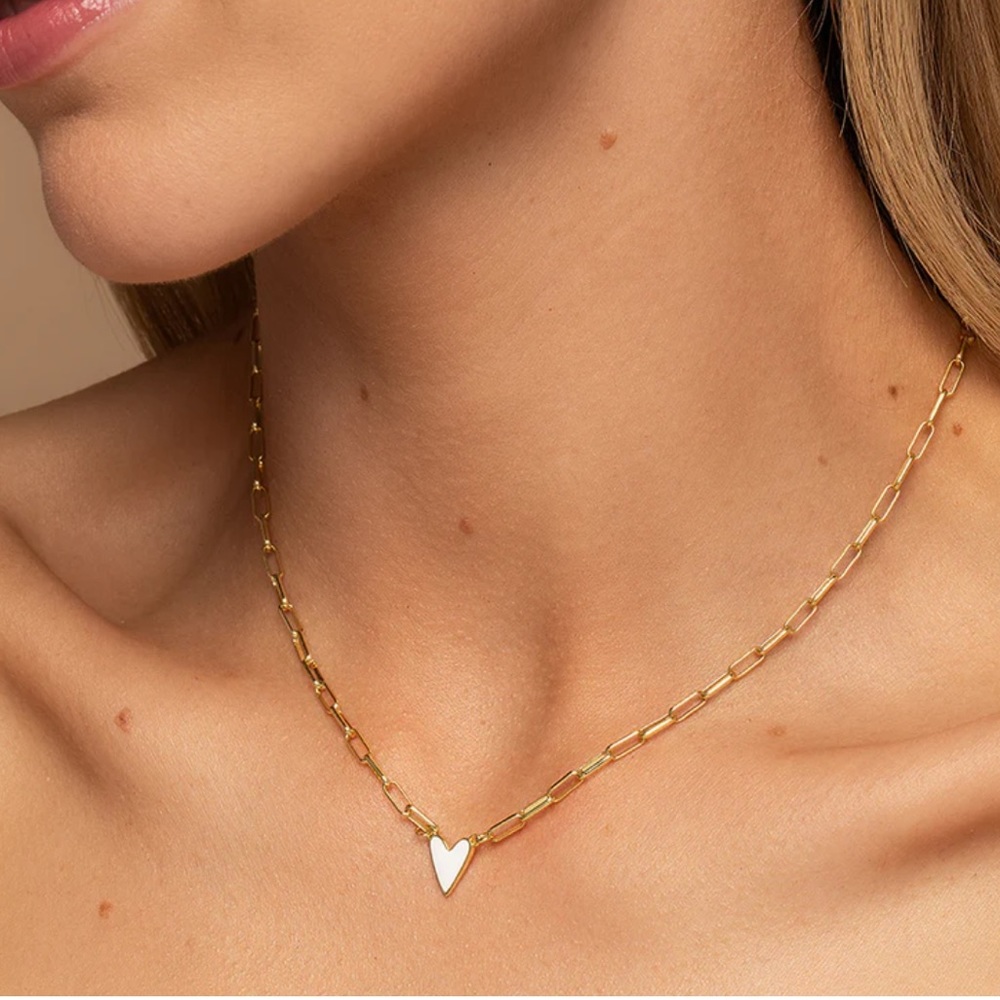 Uncommon James white heart necklace